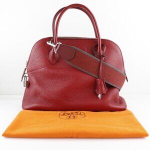 HERMES Bolide31 Handbag Rouge ash Red Taurillon Clemence Women